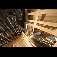 Berlin, Auenkirche, Links oben: Kleinlade des Hauptwerks mit Princ. 4', Terz, Quinte, Trompete 4', rechts unten Grolade