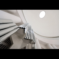 Berlin, St. Hedwigs-Kathedrale, Blick entlang des linken Pedalturms nach oben auf Hauptwerk und Kuppel