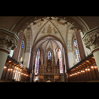 Schleswig, Dom St. Petri, Blick durch den Letter in den Chorraum mit Bordesholmer Altar (1514-21)