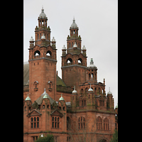 Glasgow, Kelvingrove Museum, Concert Hall, Auenansicht Trme