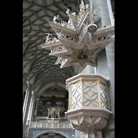 Halle (Saale), Marktkirche Unserer Lieben Frauen, Kanzel und Chororgel