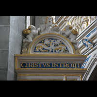 Halle (Saale), Marktkirche Unserer Lieben Frauen, Inschrift ber der Kanzeltr