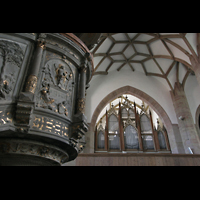 Halle (Saale), Moritzkirche, Kanzel und Orgel