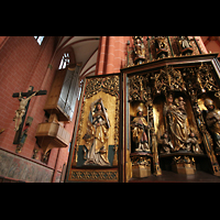 Frankfurt am Main, Kaiserdom St. Bartholomus, Chorraum mit Liebfrauenaltar, Kreuz und Chororgel