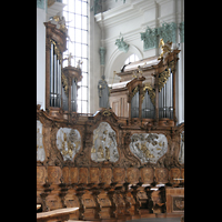 Sankt Gallen (St. Gallen), Kathedrale, Chororgel mit Chorgesthl