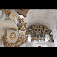 Sankt Urban (St. Urban), Klosterkirche, Kanzel und Orgel