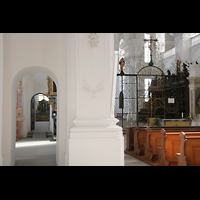 Sankt Urban (St. Urban), Klosterkirche, Blick vom Chorraum ins Seitenschiff