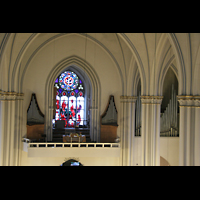 Berlin, St. Matthias, Blick von einem Baugerst im Chor zur Orgel