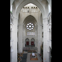 Laon, Cathdrale, Blick von der Seitenempore in die Vierung