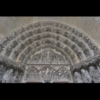 Laon, Cathdrale, Tympanon ber dem Hauptportal