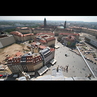 Dresden, Kreuzkirche, Blick von der Kuppel der Frauenkirche zur Kreuzkirche