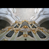 Dresden, Kathedrale (ehem. Hofkirche), Blick vom Spieltisch nach oben