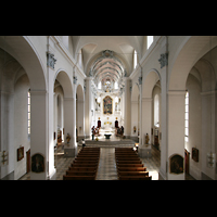 Wrzburg, Augustinerkirche, Blick von der Orgelempore in die Kirche