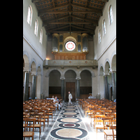 Potsdam, Friedenskirche am Park Sanssouci, Innenraum / Hauptschiff in Richtung Orgel