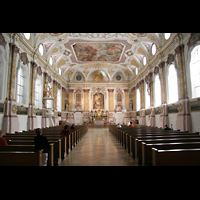Mnchen (Munich), Brgersaalkirche, Innenraum / Hauptschiff in Richtung Chor