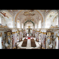 Frstenfeldbruck, Klosterkirche, Blick von der Orgelempore in die Kirche