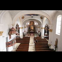 Immenstadt (Allgu), St. Nikolaus, Blick von der Orgelempore in die Kirche
