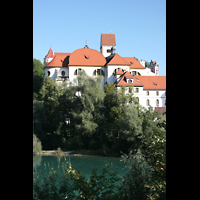 Fssen, Basilika St. Mang, Auenansicht und Lage am Lech