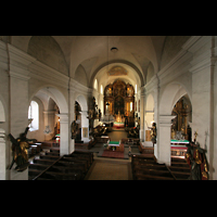 Linz, Stadtpfarrkirche, Blick von der Orgelempore in die Kirche