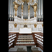 St. Florian, Stiftskirche, Spieltisch mit Hauptorgel