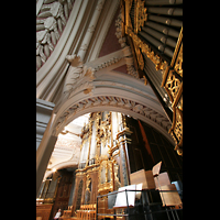 Passau, Dom St. Stephan, Evangelienorgel, Hauptorgel und im Hintergrund die Epistelorgel