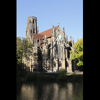 Stuttgart, Johanneskirche, Feuersee mit Johanneskirche