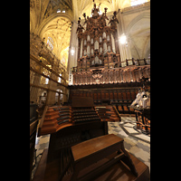 Sevilla, Catedral, Spieltisch mit Blick zur Epistelorgel