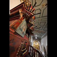 Faro, Catedral da S, Orgel mit Spieltisch und Chamaden