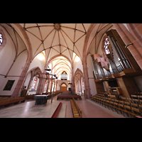 Bhl, Stadtpfarrkirche Mnster St. Peter und Paul, Blick vom Chorraum auf beide Orgeln