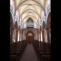 Bhl, Stadtpfarrkirche Mnster St. Peter und Paul, Innenraum in Richtung Emporenorgel