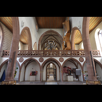 Basel, Predigerkirche, Lettner mit Blick zum Chorraum