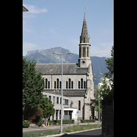 Vevey, Notre-Dame, Auenansicht von der Rue des Chenevires aus