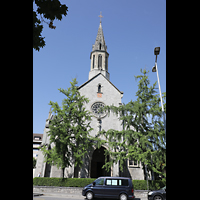 Vevey, Notre-Dame, Fassade mit Turm