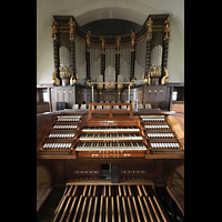 Dresden, Christuskirche, Orgel mit Spieltisch