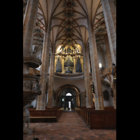 Freiberg, Dom St. Marien, Hauptschiff in Richtung Hauptorgel