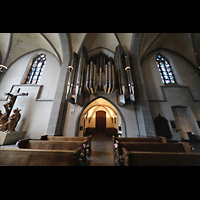 Dsseldorf, Basilika St. Lambertus, Innenraum in Richtung Orgel