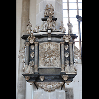 Merseburg, Dom St. Johannes und St. Laurentius, Epitaph (Alabasterrelief) des Propstes Jan von Kostiz (1611)