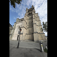 Lausanne, Cathdrale, Turm und Fassade von Westen