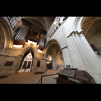 Lausanne, Cathdrale, Hauptorgel mit mobilem Spieltisch