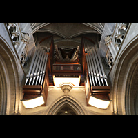 Lausanne, Cathdrale, Groe Orgel von unten