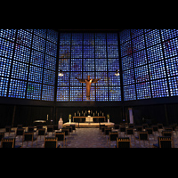 Berlin, Kaiser-Wilhelm-Gedchtniskirche, Innenraum in Richtung Altar