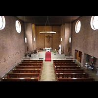 Berlin, Allerheiligen Borsigwalde, Blick von der Orgelempore in die Kirche