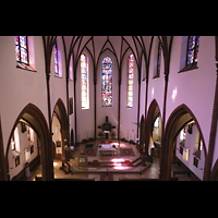 Berlin, Herz-Jesu-Kirche Tegel, Blick vom Spieltisch in die Kirche