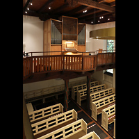 Berlin, Waldkirche Heiligensee, Orgel von der Seitenempore aus gesehen