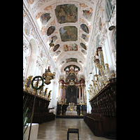 Waldsassen, Stiftsbasilika, Chorraum mit Chorgesthl