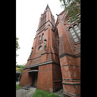 Berlin, American Church in Berlin (ehem. Lutherkirche am Dennewitzplatz), Querhaus und Turm von Westen