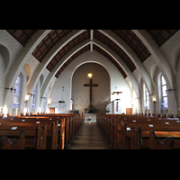 Berlin, Johanneskirche Frohnau, Innenraum in Richtung Chor