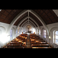 Berlin, Johanneskirche Frohnau, Blick von der Orgelempore in die Kirche