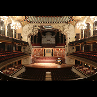 Barcelona, Palau de la Msica Catalana, Blick von der Galerie zur Orgel