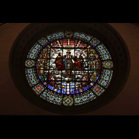 Montserrat, Abadia de Montserrat, Baslica Santa Mara, Fenster-Rosette an der Rckwand